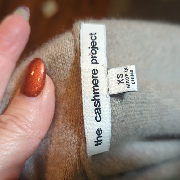 The Cashmere Project Neutral Oatmeal Soft Cashmere Sweater Duster Cardigan Sz XS - Picture 8 of 11